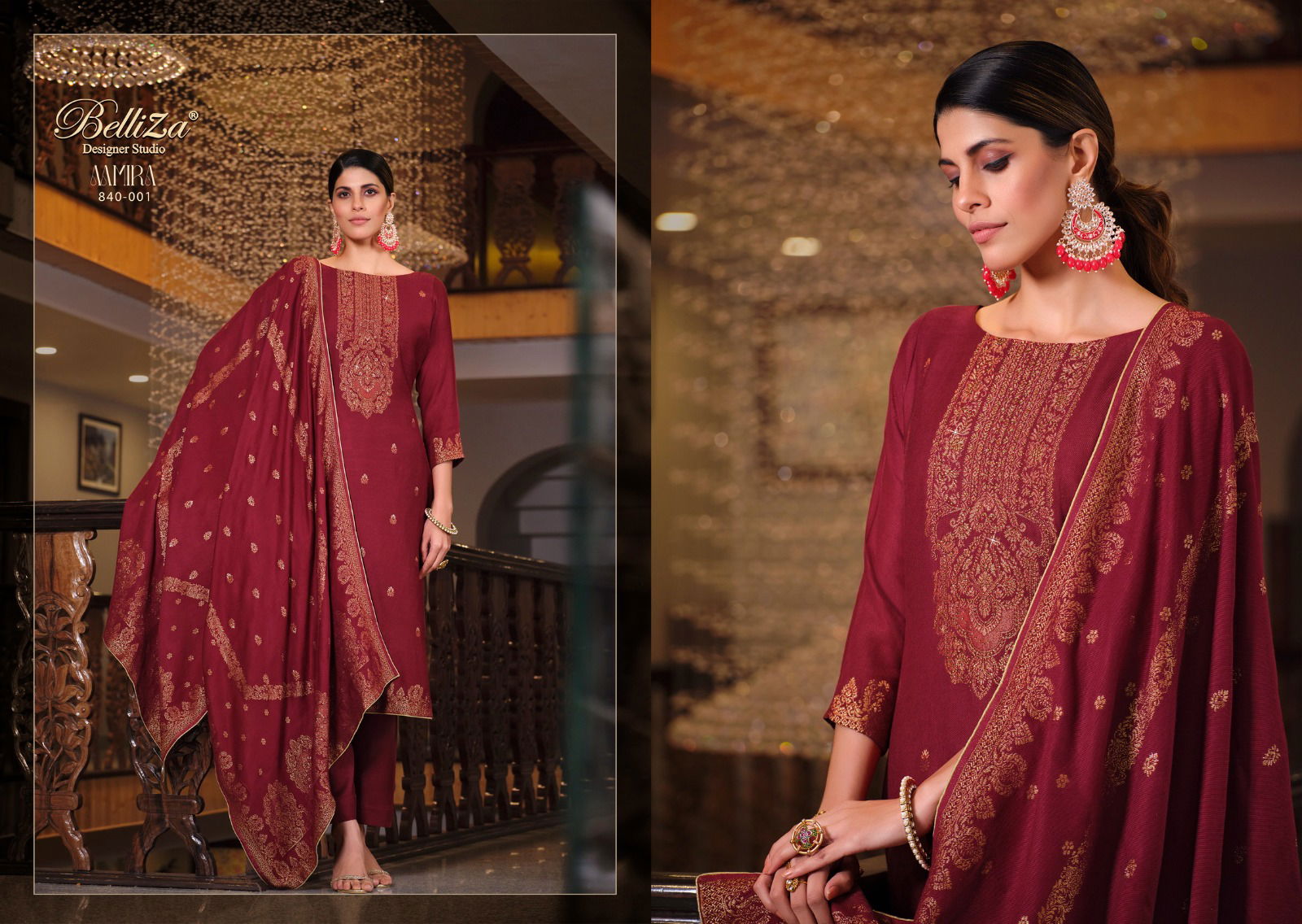 Aamira By Belliza Viscose Pashmina Dress Material Wholesale Price In Surat

